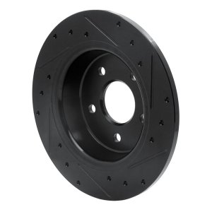 Alfa Romeo 166 Brake Rotor (1) - Rear Left - R1 Concepts - Drilled & Slotted - Black - `99-`07